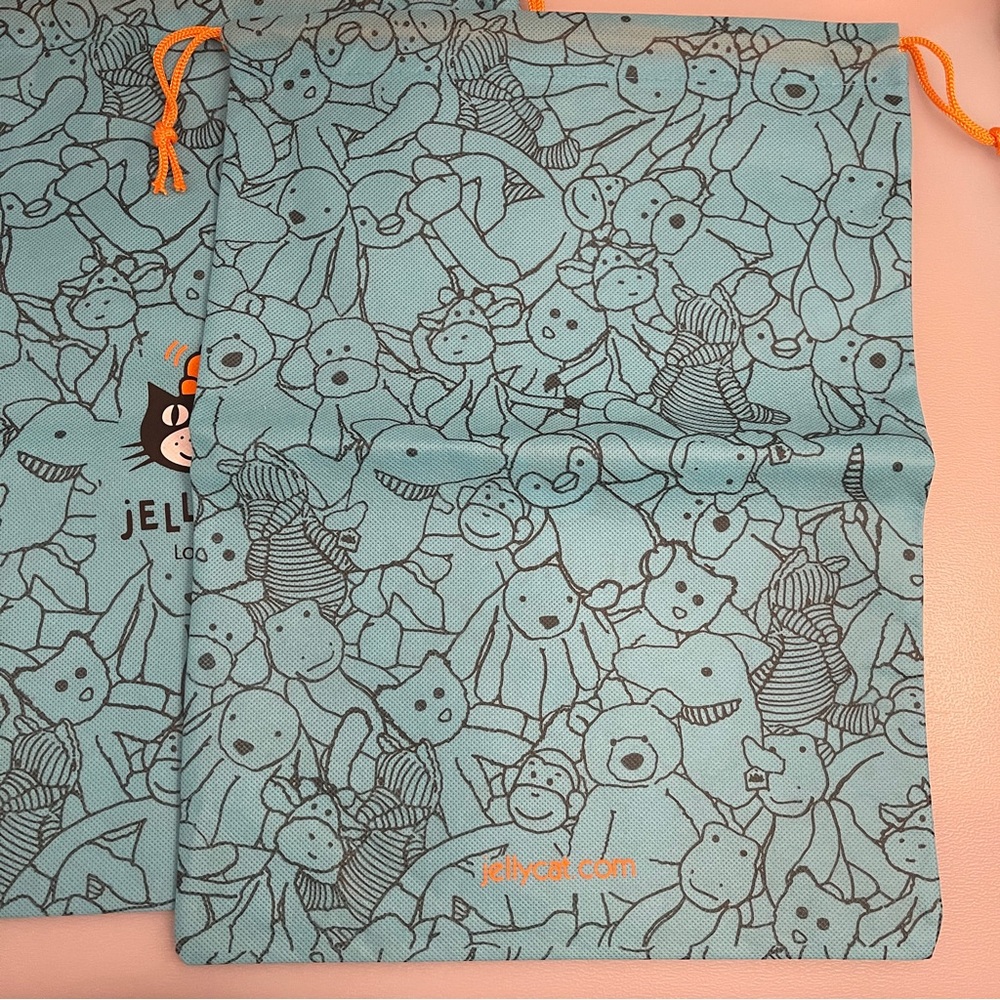 Jellycat London Dust Bag Sack Drawstring Gift Bag 15.5" x 11" Medium set of 2 - Picture 5 of 7